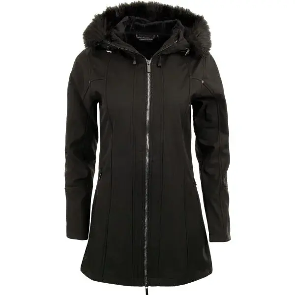 ALPINE PRO CRADA Dámsky softshellový kabát, čierna, veľkosť