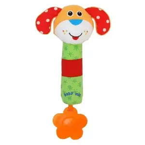 BABY MIX PSÍK Plyšová hračka s hrkálkou, mix, veľkosť