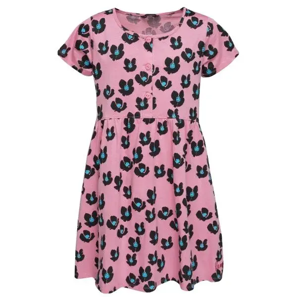 Lewro MIKAELA Dievčenské šaty s krátkym rukávom, ružová, veľkosť 128-134