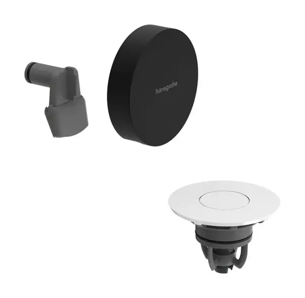 Hansgrohe Exafill - Vrchná súprava k vaňovej odtokovej a prepadovej súprave s napúšťaním, Push-Open, matná čierna/lesklá biela 58119670