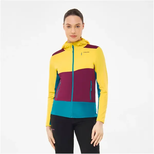 Dámská mikina s kapucí viking tacoma žlutá/růžová m