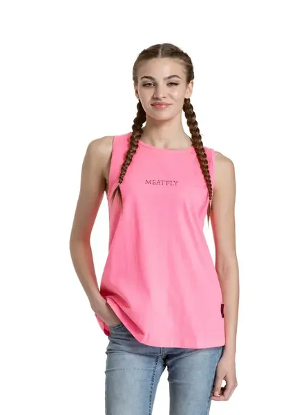 Meatfly dámské tílko Hailey Neon Pink | Růžová | Velikost XS | 100% bavlna