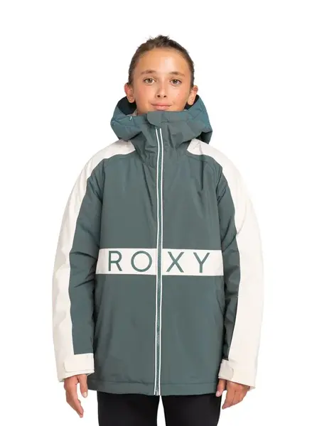 Roxy dětská SNB & SKI bunda Snowmist Girl Sea Pine | Zelená | Velikost 16 r.