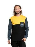 Meatfly pánské tričko s dlouhým rukávem Harvey Deep Yellow/Navy Heather | Žlutá | Velikost XXL