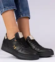 Gemre Black women's sneakers with gold glitter Emilia