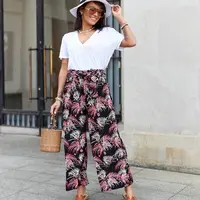 Gemre Black Women's Wide Pleated Sijam Trousers