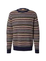 MOS MOSH Sveter 'MMGLaporte Ice'  hnedá / zelená / čierna / biela