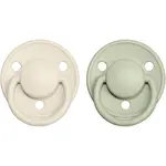 BIBS De Lux Natural Rubber Size 2: 6+ months cumlík Ivory / Sage 2 ks