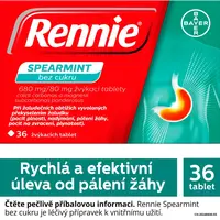 Rennie Spearmint bez cukru 36 žvýkacích tablet