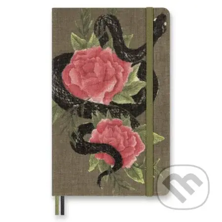 Moleskine - zápisník Snake Roses (stredný, linajkovaný, pevná väzba, elastické zatváranie)