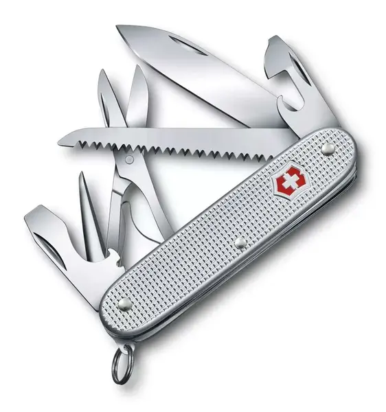 VICTORINOX - Střední kapesní nůž Farmer X Alox, 10 funkcí, stříbrná 0.8271.26
