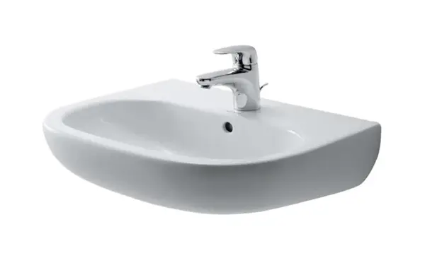 Duravit D-Code - Umyvadlo 65x50 cm, s přepadem, s otvorem pro baterii, bílá 23106500002