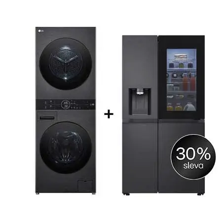 SET - LG WashTower WT1210BBF + Chladnička InstaView™ GSXE90EVAD