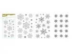 Samolepky vánoční vločky 80x120mm stříbrná