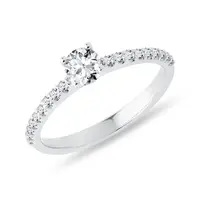 Zásnubný diamantový prsteň z bieleho zlata KLENOTA