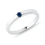 Prsteň z bieleho 14kt zlata s okrúhlym zafírom KLENOTA