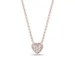 Diamantový přívěsek se srdcem v růžovém zlatě KLENOTA