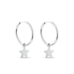 Náušnice kruhy s hvězdami z bílého zlata KLENOTA