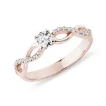 Diamantový prstýnek nekonečno z růžového zlata KLENOTA