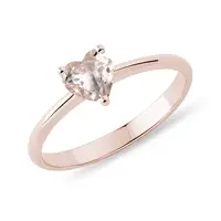 Prsten z růžového zlata s morganitem ve tvaru srdce KLENOTA