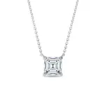 Náhrdelník z bílého zlata s lab grown diamantem asscher KLENOTA