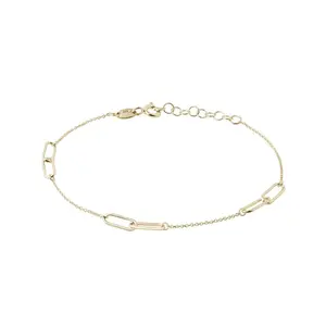 Zlatý řetízkový náramek s geometrickými detaily KLENOTA