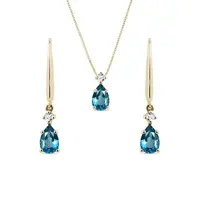 Set náhrdelníka a náušníc zo 14k zlata s London topásmi KLENOTA