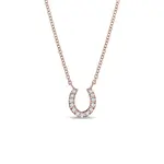 Diamantový náhrdelník podkova z ružového zlata KLENOTA
