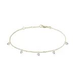 Náramok zo žltého zlata s prevŕtanými lab grown diamantmi KLENOTA