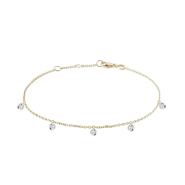 Náramok zo žltého zlata s prevŕtanými lab grown diamantmi KLENOTA