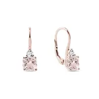 Náušnice z ružového zlata s morganitmi a diamantmi KLENOTA