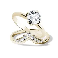 Luxusní sada diamantových prstenů ze žlutého zlata KLENOTA