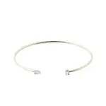 Otevřený flexi náramek s diamanty ve žlutém 14k zlatě KLENOTA