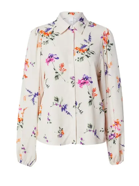 YAS Blúzka 'YASASINA'  svetlosivá / olivová / fialová / oranžová