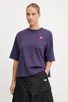 Bavlněné tričko The North Face Redbox dámské, fialová barva, NF0A8EG61JI1
