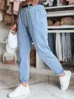 Dámské chino kalhoty s pasem, modré