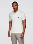 Ombre Men's polo shirt with zipper neckline - white