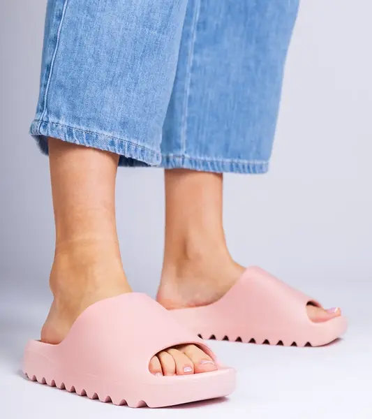 marka niezdefiniowana Pink rubber women's slides Serrano