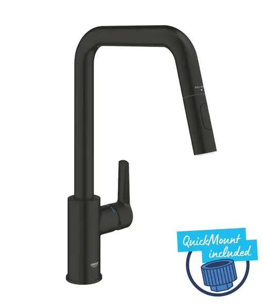 Grohe QuickFix Start - Dřezová baterie s výsuvnou sprškou, matná černá 306312430