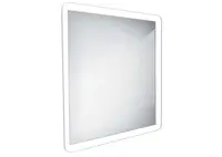 Nimco Zrcadla - Koupelnové podsvícené LED zrcadlo 60x60 cm, zaoblené, aluminium ZP 19066