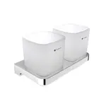 Nimco Maya - Pohárik na kefky a pastu s držiakom, matné sklo/chróm MA 29058D-C-26