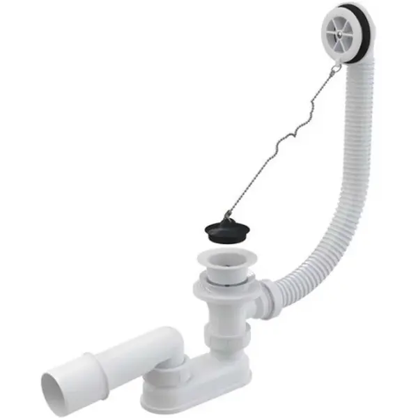 Alcadrain Odtokové súpravy - Vaňový odtokový komplet 570 mm s prepadom vrátane zátky s retiazkou A502