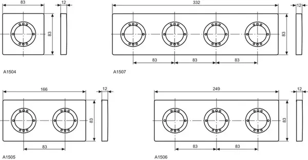Ideal Standard Archimodule - Krycia 2-otvorová rozeta, 100 x 183 mm, chróm A963725AA