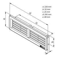 Mřížka větrací VM, 220 x 55 mm, bílá (k 149644-5) 0659