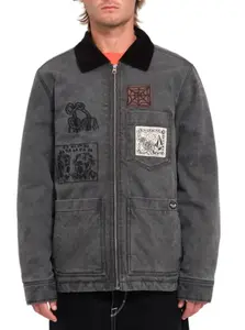 Volcom pánská bunda Fa Keutchi Jacket Black | Černá | Velikost M | 100% bavlna