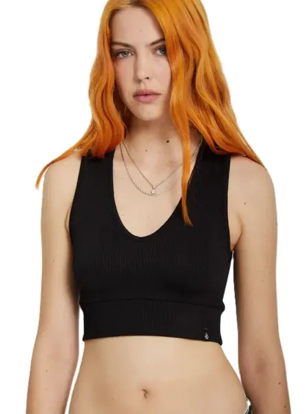 Volcom dámské tílko Gimmestank Rib Black | Černá | Velikost M