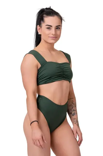 Nebbia High-Energy retro bikini top 553 , M, tmavě zelená