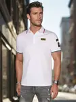 Bílá pánská polo košile s nášivkami