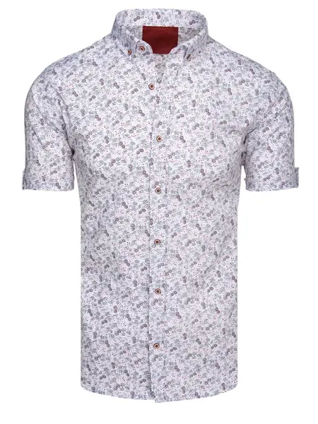 Koszula męska z krótkim rękawem biała Dstreet