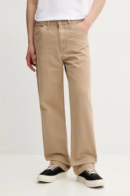 Bavlněné kalhoty Levi's pánské, béžová barva, 55849